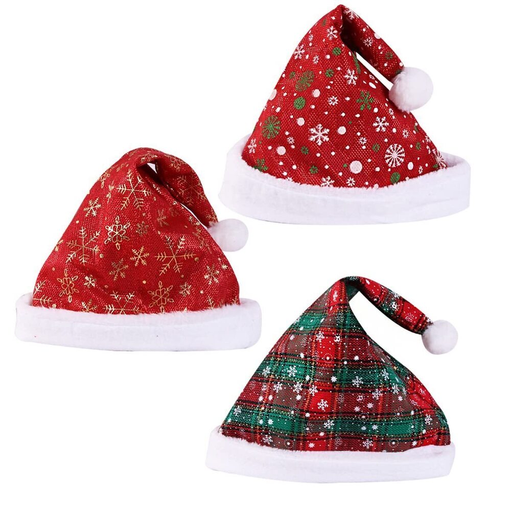 7577 Christmas Hat Santa Hat Adults Performance Velvet Xmas Costumes